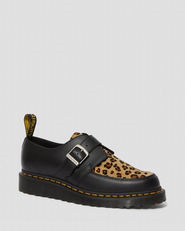 Dr Martens Dámské Polobotky Ramsey Monk Leopard Černé Leopard, CZ-681325